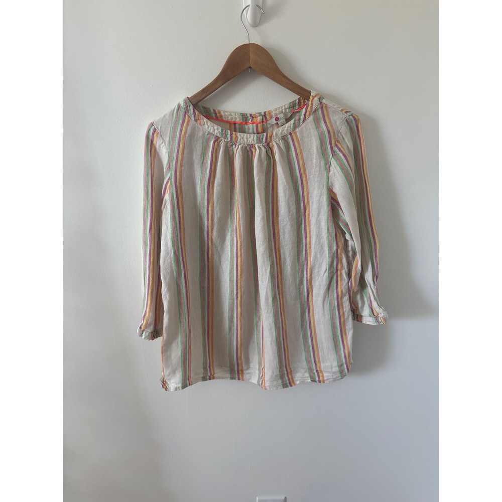 Boden Katie Linen‎ Striped Blouse Size 10